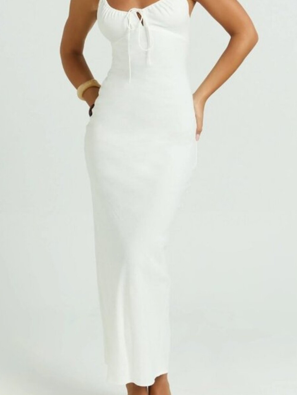 Showpo Pink Diamond White Tie-Front Midi Dress Women Size 10 NEW